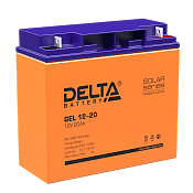 Аккумулятор Delta GEL 12-20 (12V / 20Ah) (болт + гайка Ø5,5 мм)